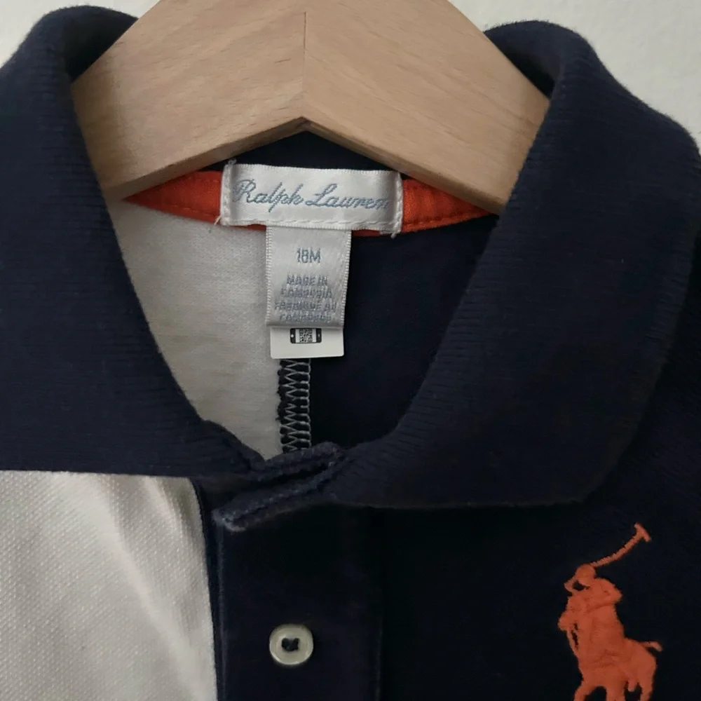 Vintage Ralph Lauren Baby 18 Months Kids Colorblock Polo Shirt